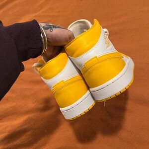 Jordan Youth Yellow and White Athletic Shoes